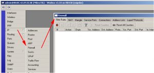 Winbox Uzerinde Firewall Ekrani
