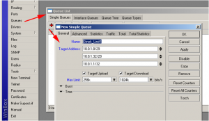 Mikrotik Queues Ekranı