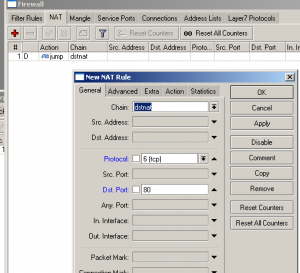 Web Proxy için NAT ayarları